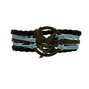 The Hunger Games Mockingjay Blue Brown Katniss District 12 Adjustable Bracelet